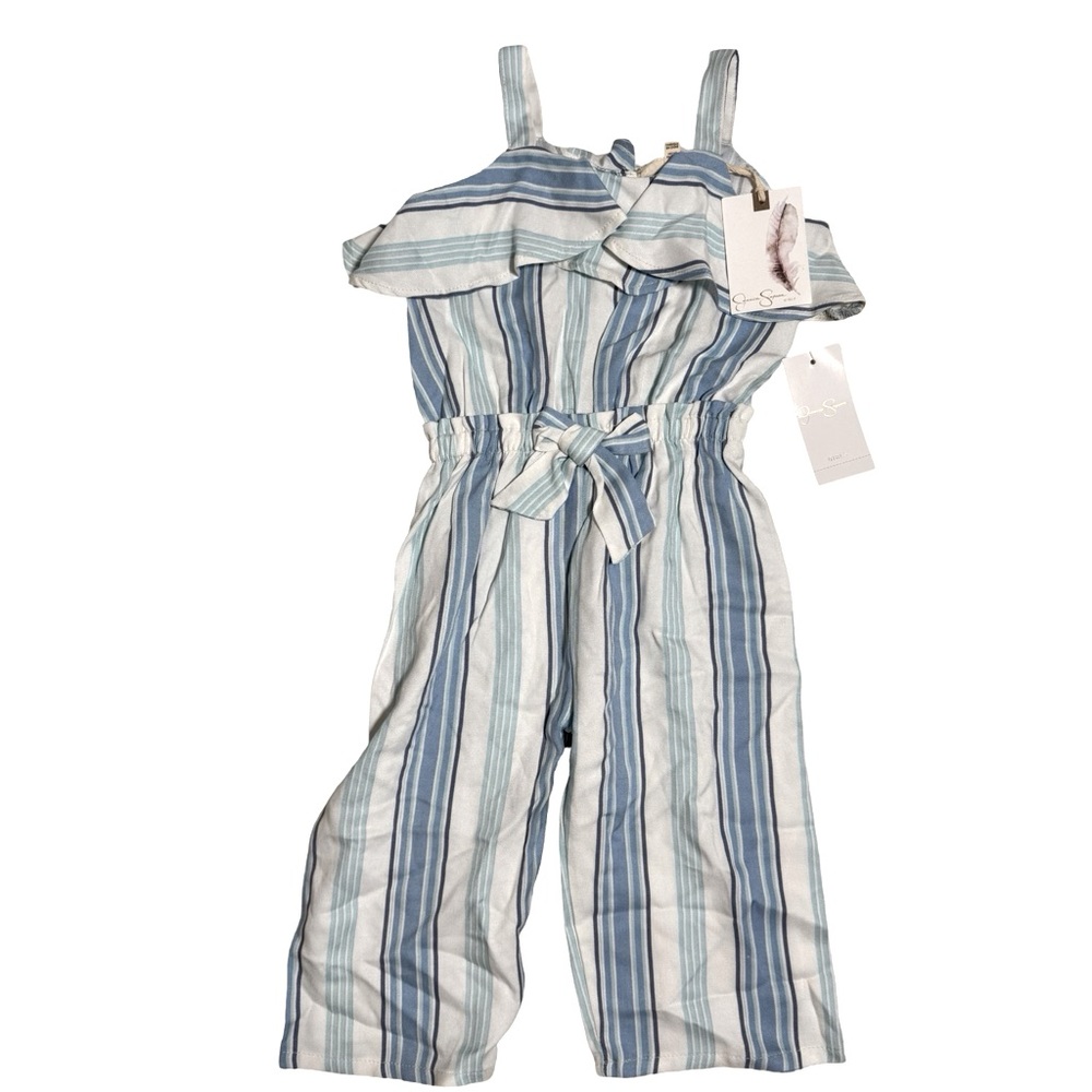 Jessica Simpson Striped Blue and White Kids One Piece SZ 2T